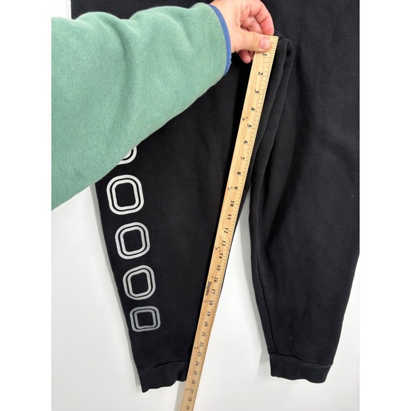 Overtime Mens Fleece Jogger Sweatpants Black Graphic Logo Size Medium - Picture 3 of 7